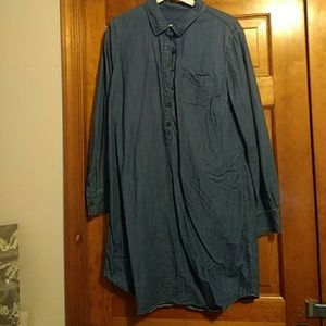 J Crew Long Sleeve Chambray Denim Dress